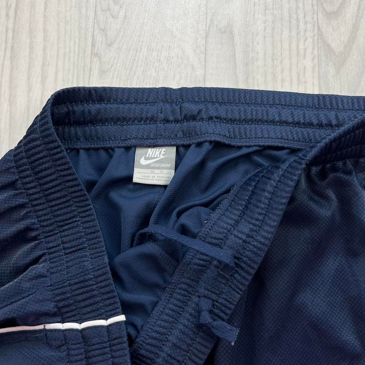 VINTAGE Y2K NIKE BAGGY SIDE STRIPE TRACKSUIT BOTTOMS NAVY