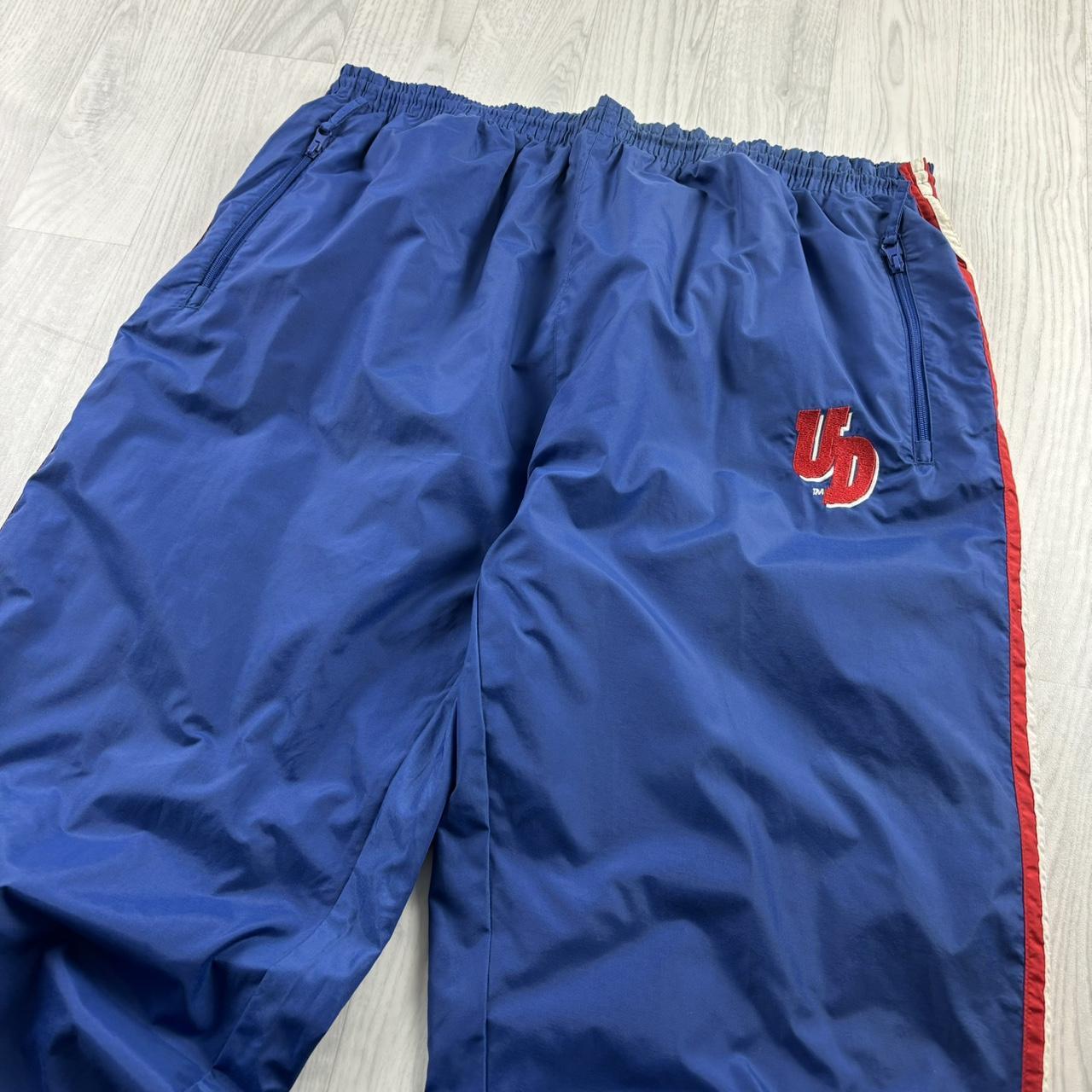 VINTAGE Y2K STARTER BAGGY TRACKSUIT BOTTOMS BLUE / RED