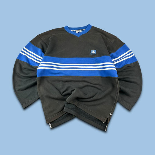 VINTAGE Y2K ADIDAS BOXY SPORTY SWEATSHIRT FADED BLACK