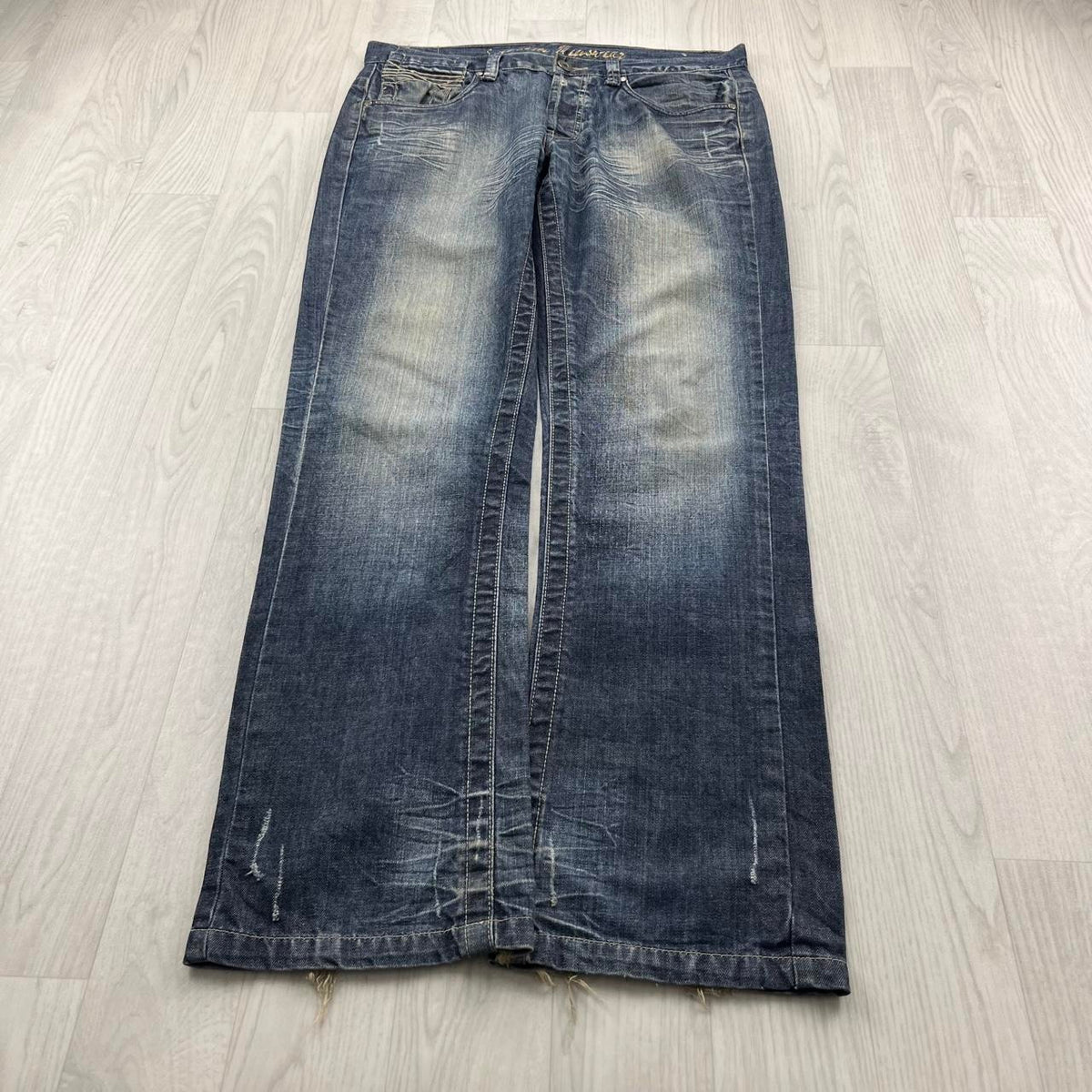 VINTAGE Y2K SOUTHERN MENSWEAR BOOTCUT BAGGY JEANS NAVY BLUE