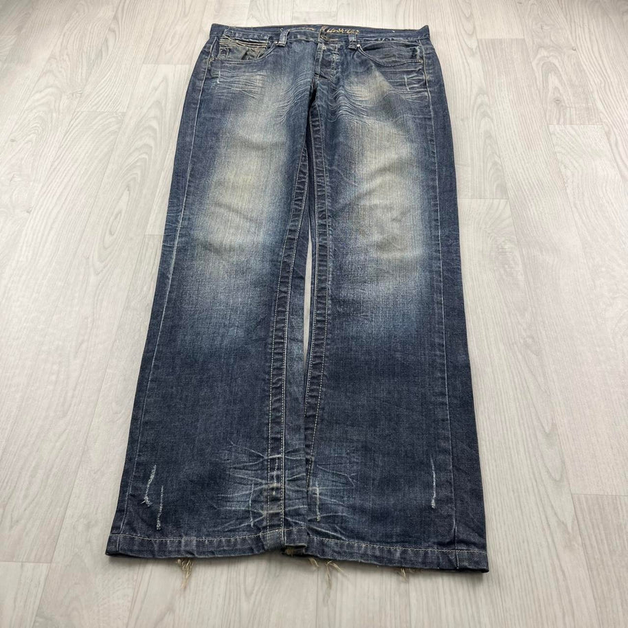 VINTAGE Y2K SOUTHERN MENSWEAR BOOTCUT BAGGY JEANS NAVY BLUE