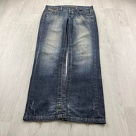 VINTAGE Y2K SOUTHERN MENSWEAR BOOTCUT BAGGY JEANS NAVY BLUE