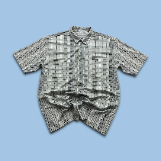 VINTAGE Y2K BILLABONG SHORT SLEEVE PATTERN SHIRT BLACK / WHITE