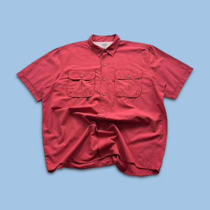 VINTAGE Y2K IZOD UTILITY SHORT SLEEVE SHIRT RED