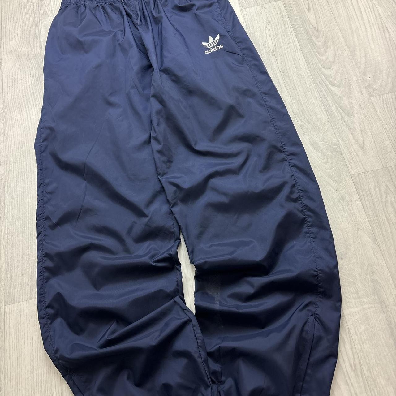 VINTAGE 90s ADIDAS BAGGY TRACKSUIT BOTTOMS NAVY