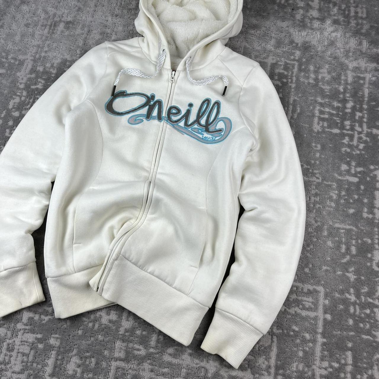 VINTAGE Y2K O’NEILL FLEECE LINED ZIP HOODIE WHITE