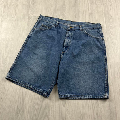 VINTAGE WRANGLER BAGGY LOOSE SKATER JORTS BLUE (36w)