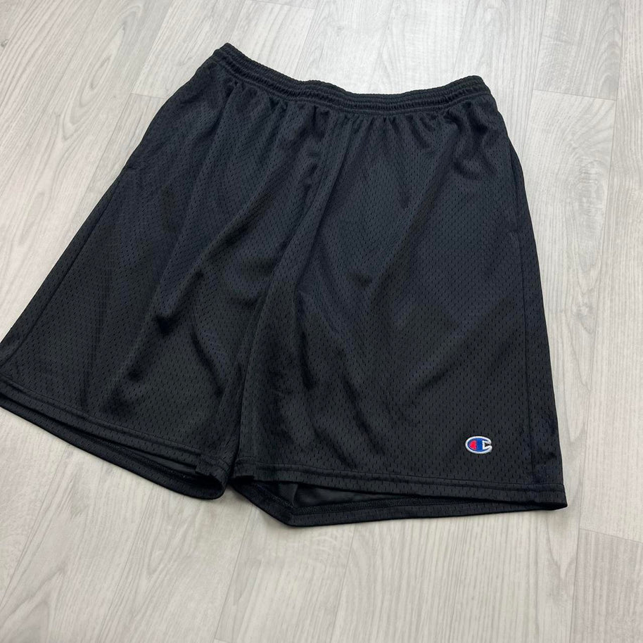 VINTAGE Y2K CHAMPION BAGGY MESH SPORT SHORTS BLACK