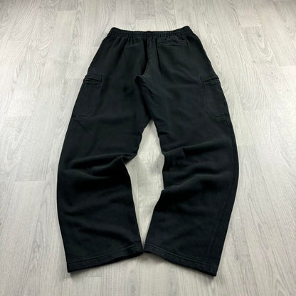 VINTAGE CHAMPION BAGGY CARGO SWEATPANTS BLACK (L)