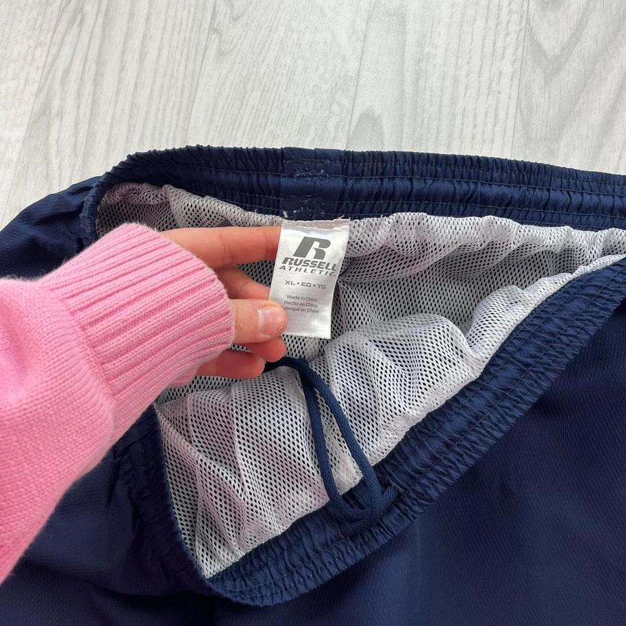 VINTAGE Y2K RUSSELL ATHLETIC BAGGY TRACKSUIT BOTTOMS NAVY