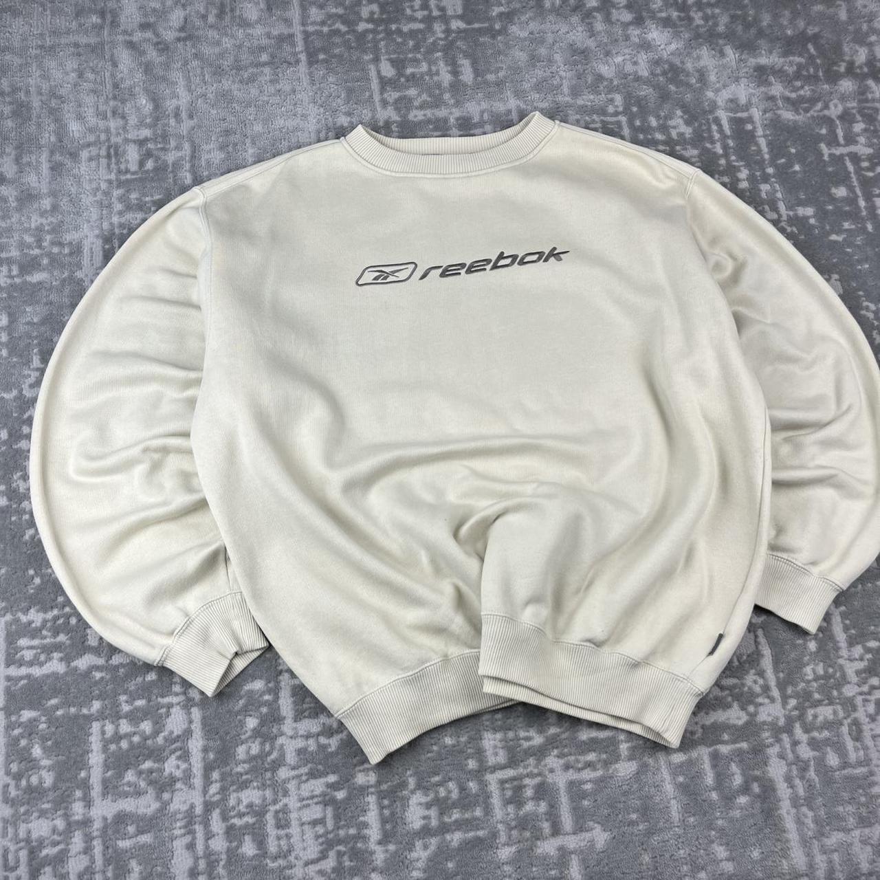 VINTAGE Y2K REEBOK SPELL OUT BOXY SWEATSHIRT CREAM