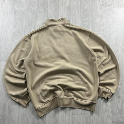 VINTAGE Y2K REALM SPELL OUT ZIP HOODIE BEIGE
