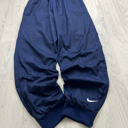VINTAGE 90s NIKE BAGGY SHELL TRACKSUIT BOTTOMS NAVY
