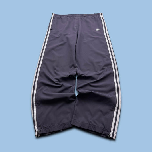 VINTAGE Y2K ADIDAS SIDE STRIPE BAGGY TRACKSUIT BOTTOMS PURPLE (L Ws)
