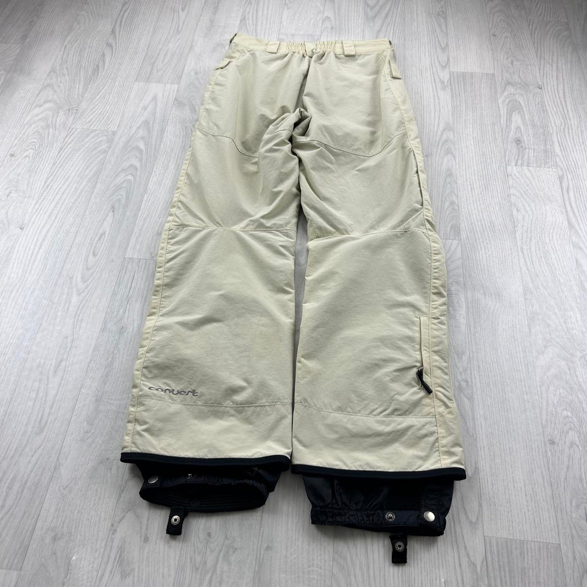 VINTAGE Y2K COLUMBIA BAGGY SKI PANTS SALOPETTES CREAM