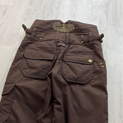 VINTAGE Y2K ROXY BAGGY SKI PANTS SALOPETTES BROWN