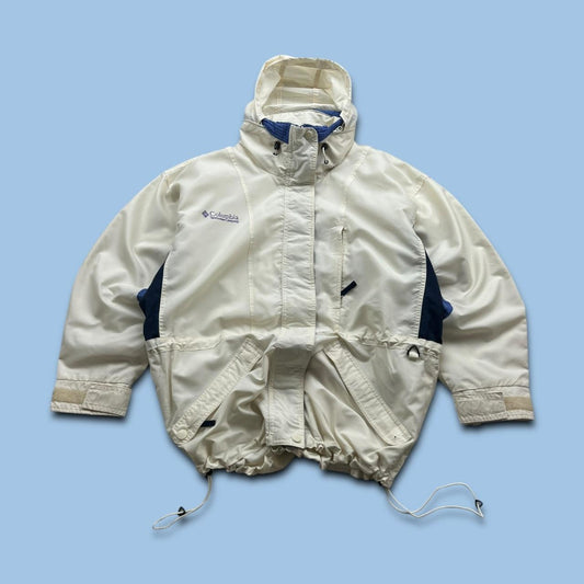 VINTAGE 00s COLUMBIA TECHNICAL UTILITY HEAVY SKI JACKET CREAM