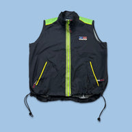 VINTAGE Y2K TOMMY HILFIGER TECHNICAL GILET VEST JACKET BLACK