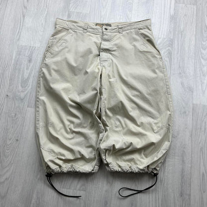 VINTAGE Y2K QUIKSILVER TECHNICAL BAGGY CARGO SHORTS CREAM