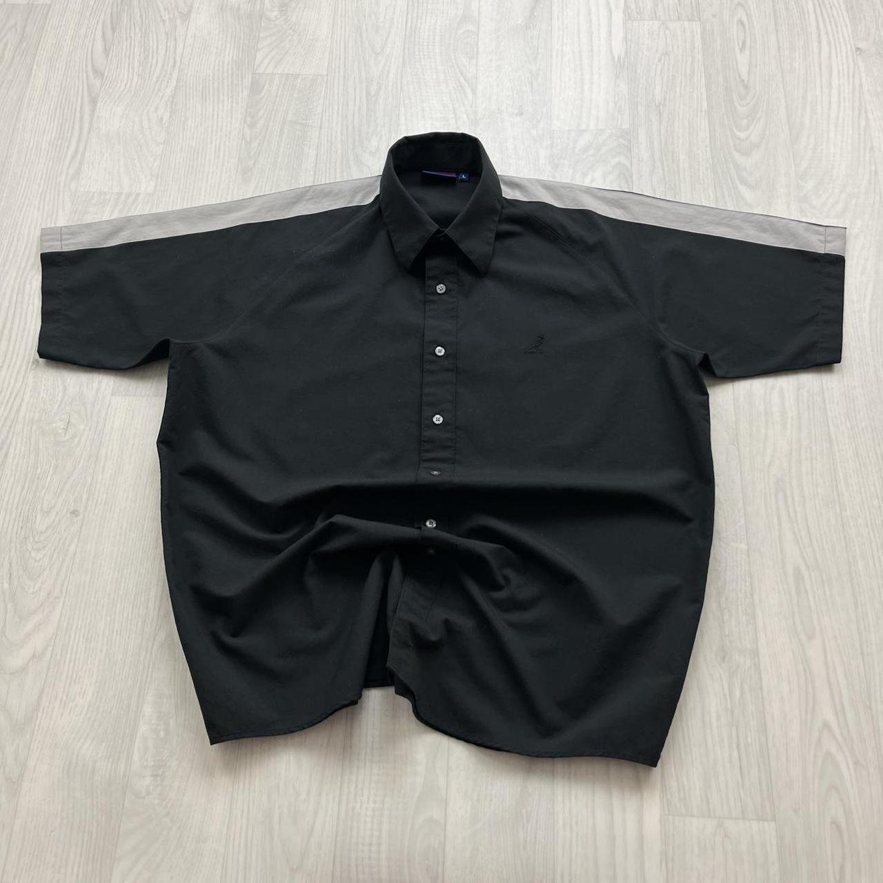 VINTAGE Y2K KANGOL SHORT SLEEVE SHIRT BLACK GREY