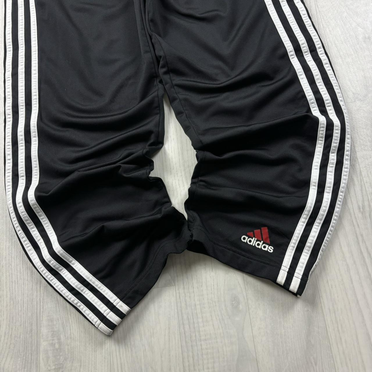 VINTAGE 90s ADIDAS BAGGY POPPER TRACKSUIT BOTTOMS BLACK