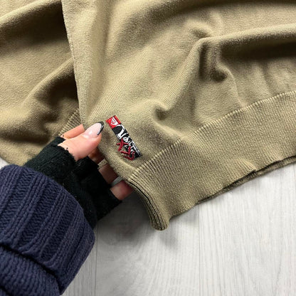 VINTAGE Y2K QUIKSILVER KNITTED JUMPER BEIGE