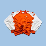 VINTAGE Y2K ADIDAS ZIP UP BOMBER TRACK JACKET ORANGE / WHITE