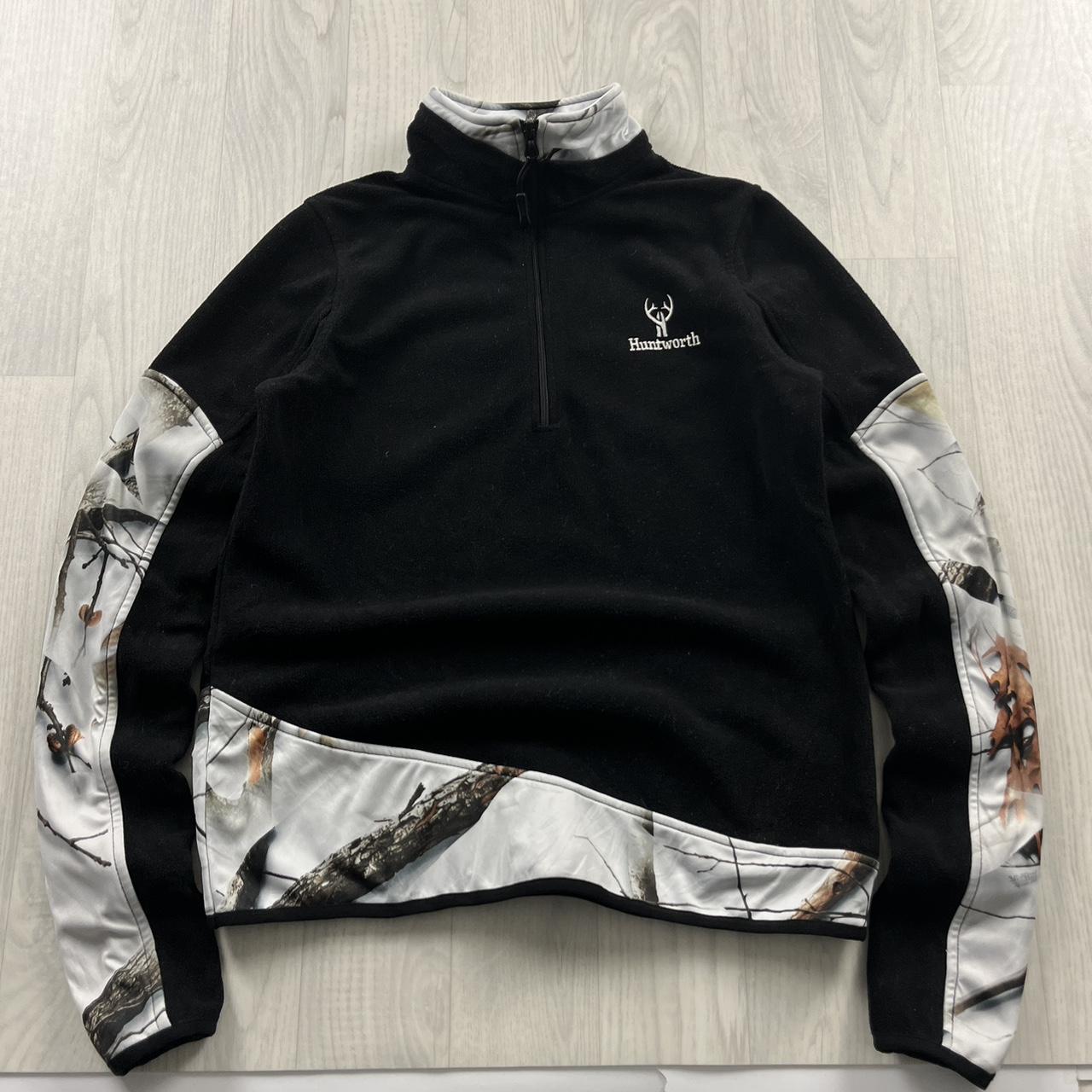 VINTAGE REALTREE QUARTER ZIP FLEECE CAMO BLACK