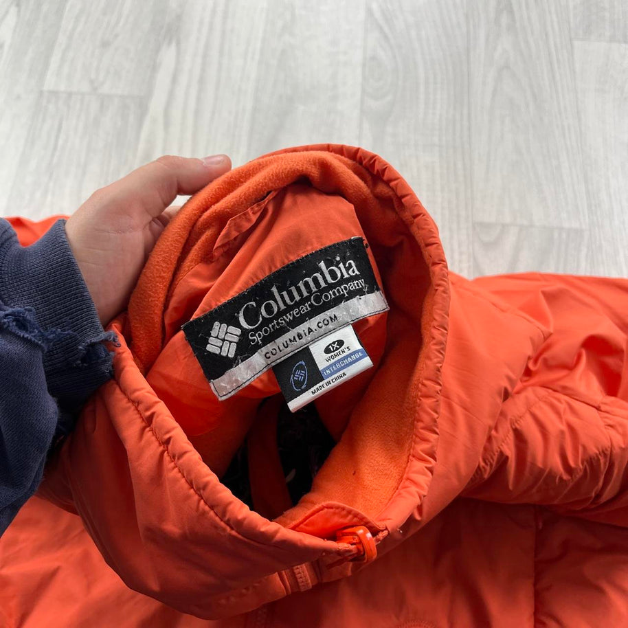 VINTAGE Y2K COLUMBIA PADDED PUFFER SKI JACKET ORANGE