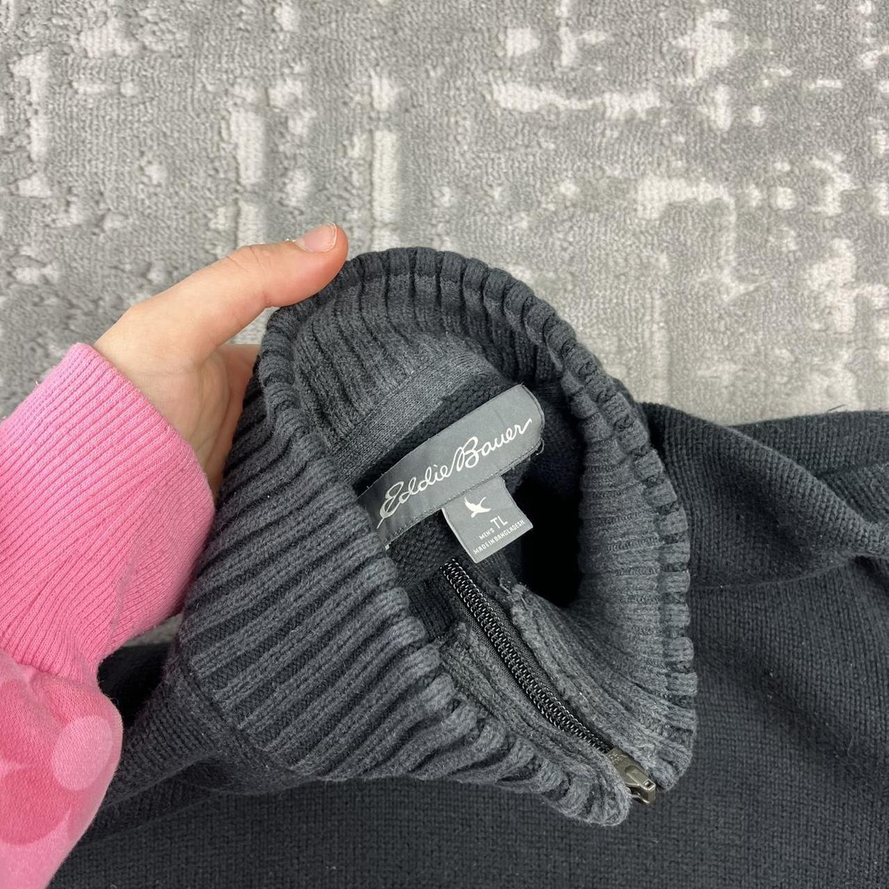 VINTAGE Y2K EDDIE BAUER CHUNKY QUARTER ZIP KNITTED JUMPER BLACK