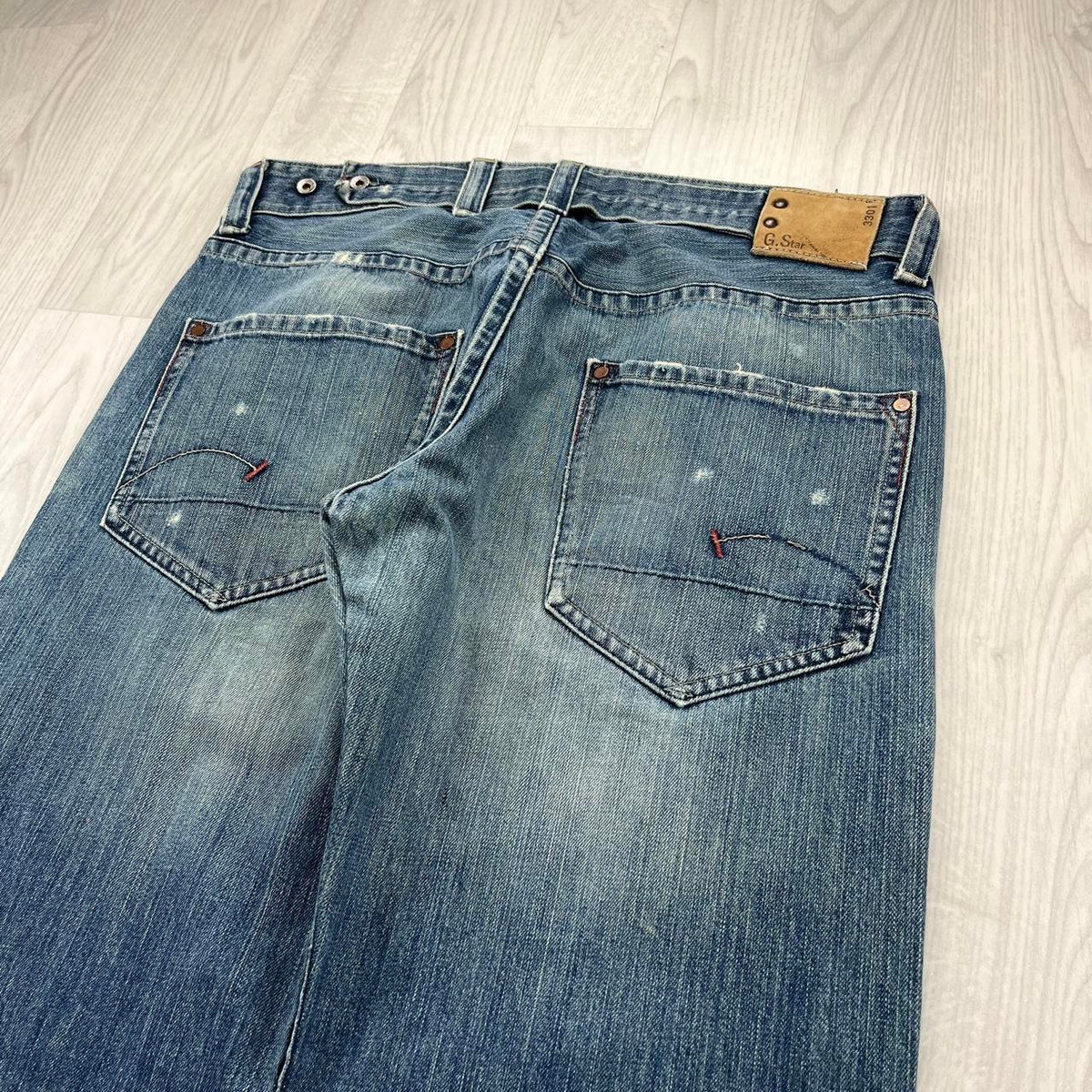 VINTAGE Y2K G STAR WIDE LEG BAGGY JEANS BLUE