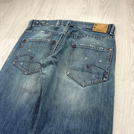 VINTAGE Y2K G STAR WIDE LEG BAGGY JEANS BLUE