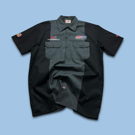 VINTAGE Y2K DICKIES UTILITY SHORT SLEEVE SHIRT GREY BLACK
