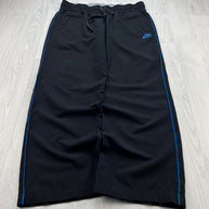 VINTAGE Y2K NIKE WIDE LEG PIN STRIPE TRACKSUIT BOTTOMS BLACK