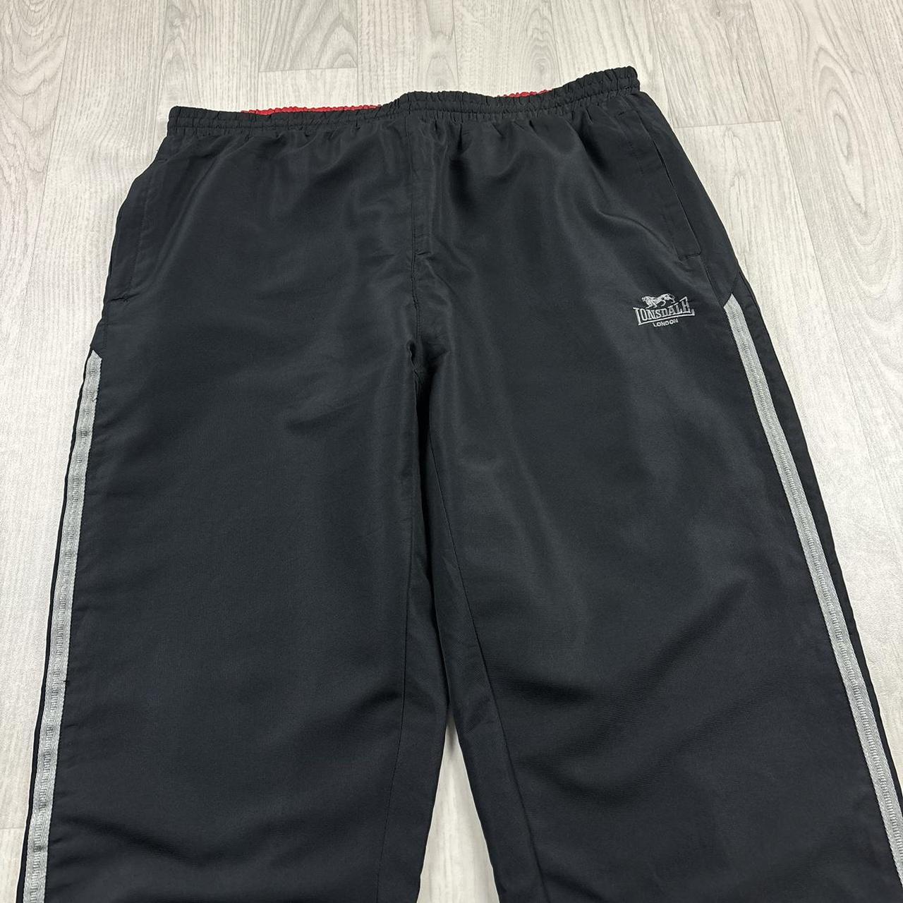 VINTAGE Y2K LONSDALE BAGGY TRACKSUIT BOTTOMS BLACK