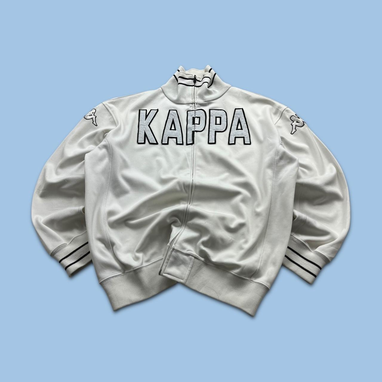 VINTAGE Y2K KAPPA SPELL OUT TRACKSUIT JACKET WHITE