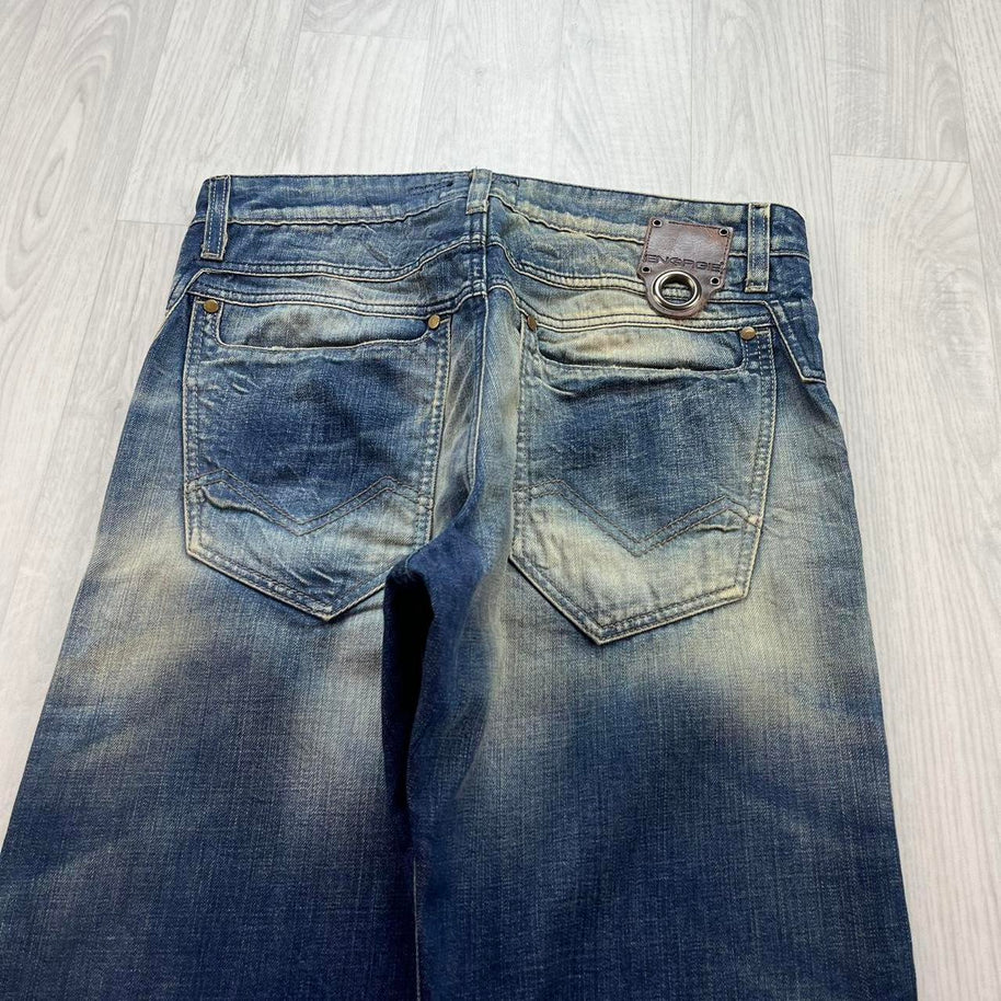 VINTAGE Y2K ENERGIE RULY BAGGY STRAIGHT LEG FADED JEANS BLUE