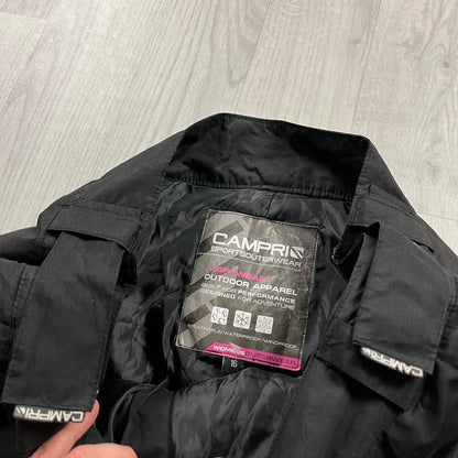 VINTAGE Y2K CAMPRI BAGGY SKI PANTS SALOPETTES BLACK