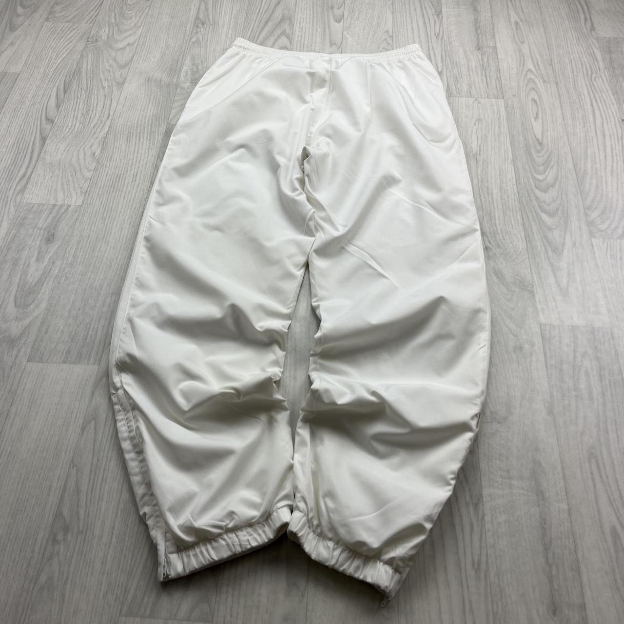 VINTAGE Y2K LACOSTE BAGGY TRACKSUIT BOTTOMS WHITE