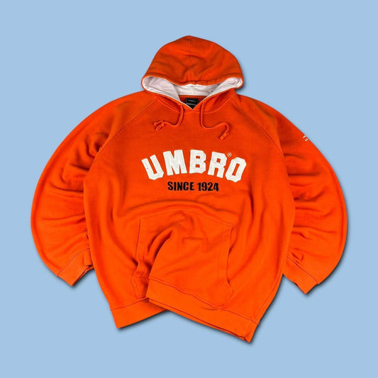 VINTAGE Y2K UMBRO SPELL OUT HOODIE ORANGE