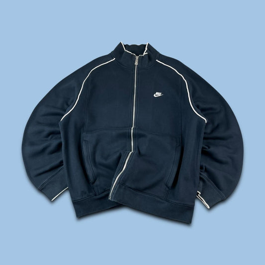 VINTAGE Y2K NIKE ZIP UP SWEATSHIRT SPORTY TOP NAVY