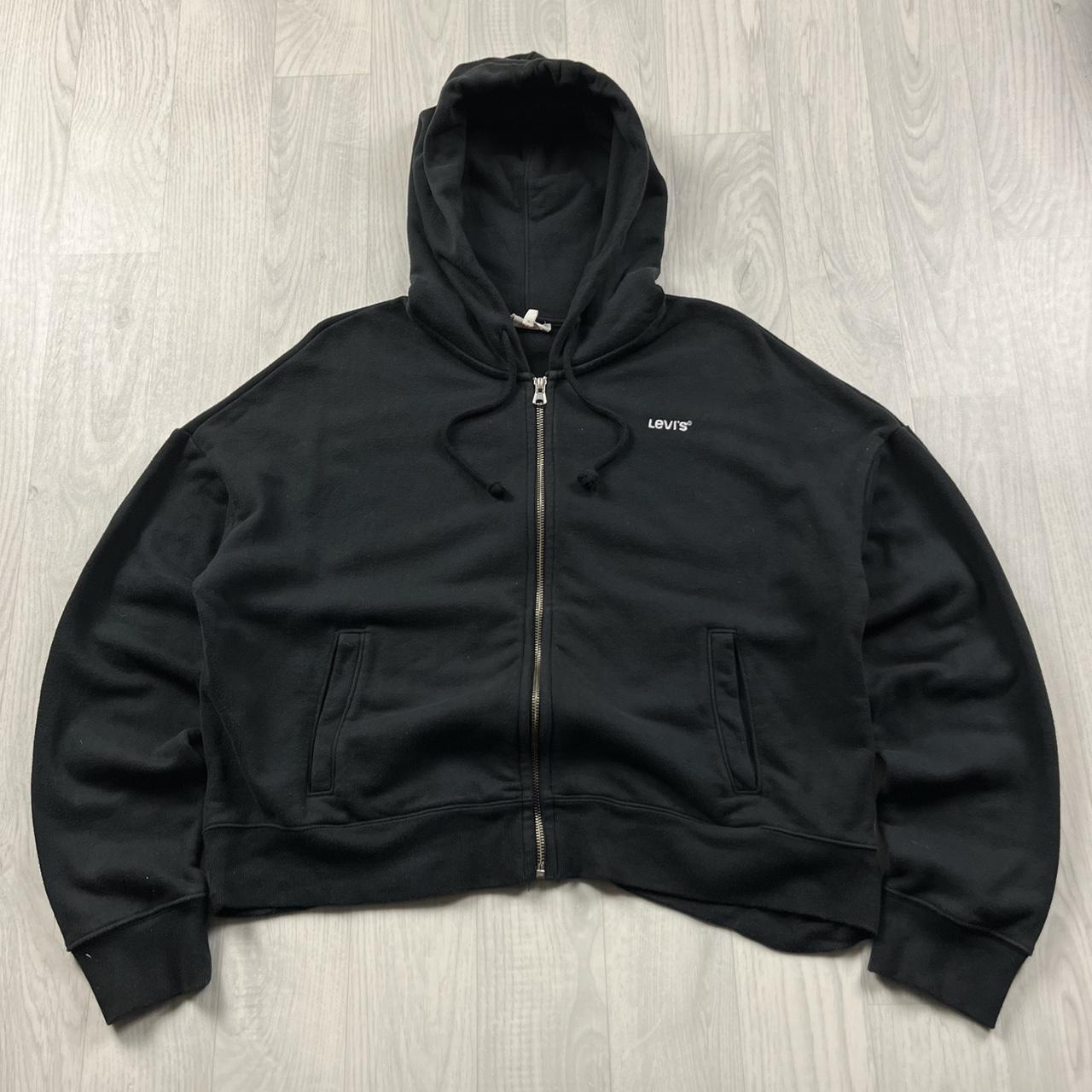 VINTAGE Y2K LEVIS ZIP CROPPED HOODIE BLACK