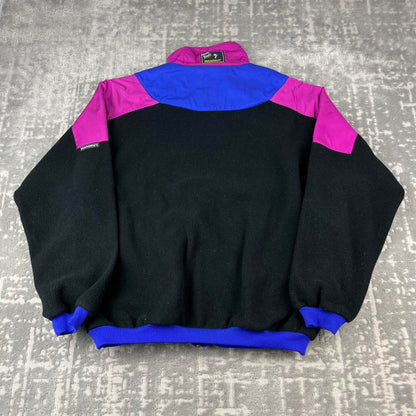 VINTAGE 90s MAMMUT PANELLED ZIP UP FLEECE BLACK PINK