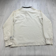 VINTAGE Y2K NORTH SAILS LONG SLEEVE RUGBY POLO SHIRT CREAM