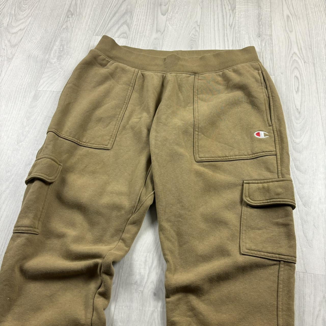 CHAMPION REVERSE WEAVE BAGGY CARGO COTTON SWEATPANTS BEIGE