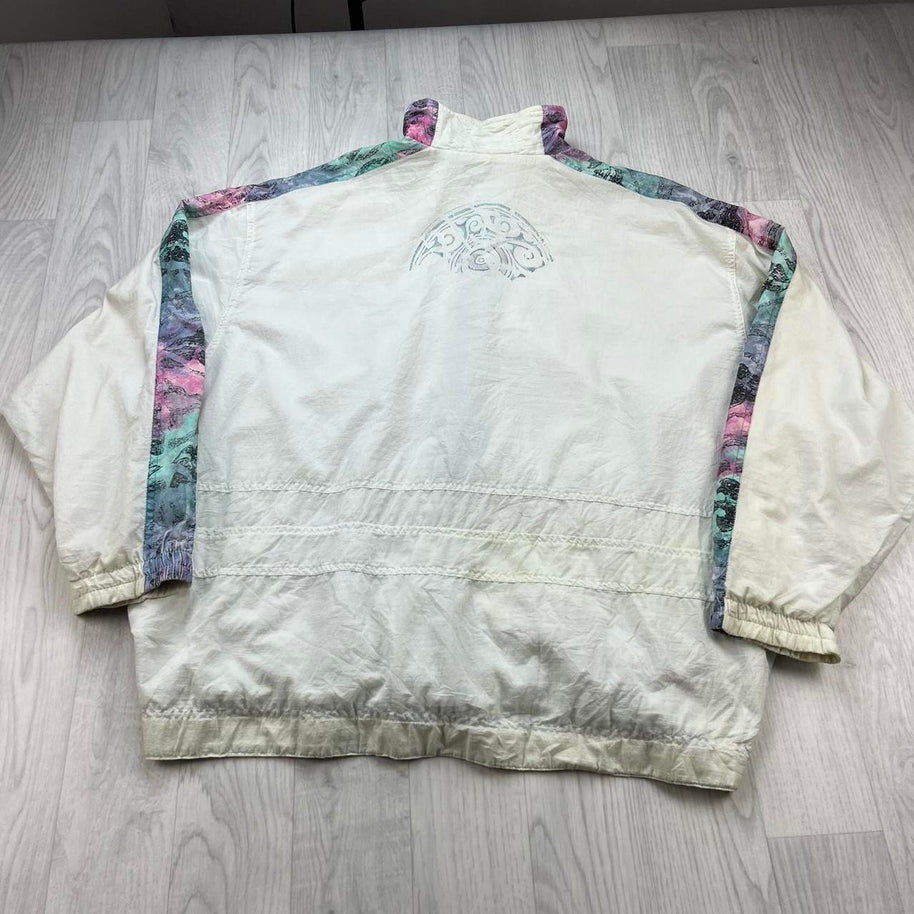 VINTAGE 90s ADIDAS TENNIS WINDBREAKER JACKET WHITE