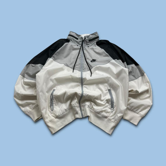 NIKE ZIP UP WINDBREAKER TRACKSUIT JACKET WHITE