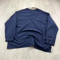 VINTAGE Y2K RALPH LAUREN PLAIN LONG SLEEVE RUGBY POLO SHIRT NAVY