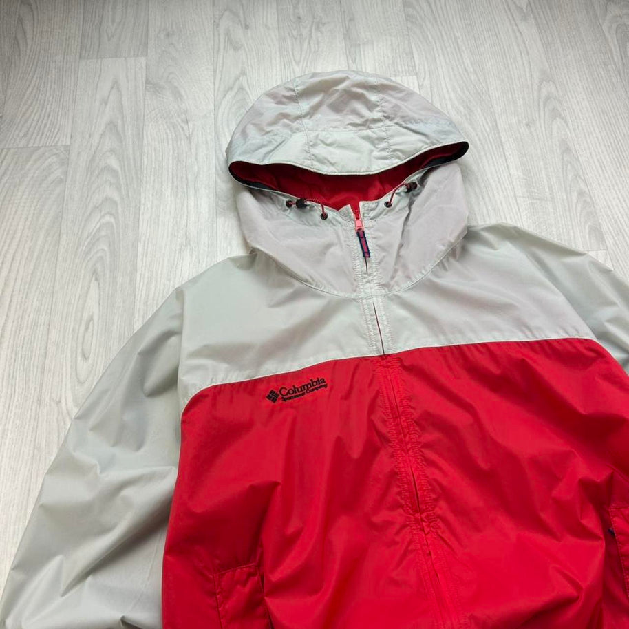 VINTAGE Y2K COLUMBIA TECHNICAL WINDBREAKER JACKET GREY / RED