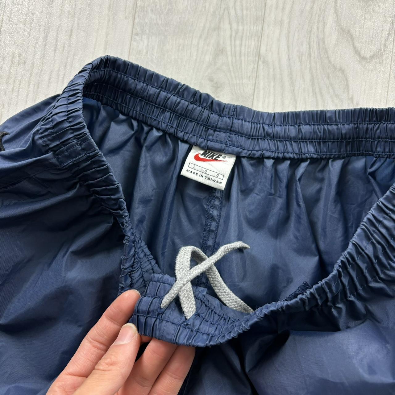 VINTAGE 90s NIKE BAGGY SHELL TRACKSUIT BOTTOMS NAVY BLUE